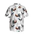thumbnail image 3 of Xecao Cool Chicken print Hawaiian shirt - a stylish short-sleeve button-down for men, perfect for casual beach and tropical outings., 3 of 9