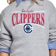 thumbnail image 3 of Women's Starter Gray LA Clippers Arch Stripe Fleece Crewneck Sweatshirt, 3 of 3