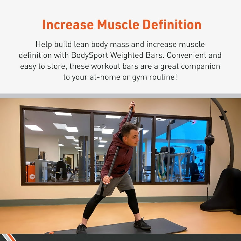 Body Sport Weighted Bar, 12 Weight Lifting Tool for Strength