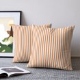 thumbnail image 2 of Pillow Covers 26x26 Set of 2, Thin Orange Striped Throw Pillow Covers Decorative Couch Cushion Cover, Farmhouse Modern Stripes Microfiber Soft Square Pillowcases for Bedroom Living Room Sofa, 2 of 9