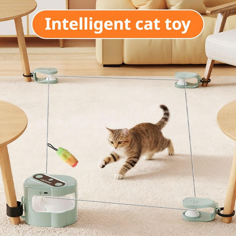 Interactive Cat Toy Automatic with Bird Chirping Sound, Wireless Remote Control Teasing Toy for Indoor Cats, Motorized Kitten Enrichment with Type-C Charging