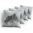 thumbnail image 5 of Ambesonne Nature Throw Pillow Cover 4 Pack, Foggy Mountain Peak, 24", White Grey, 5 of 7