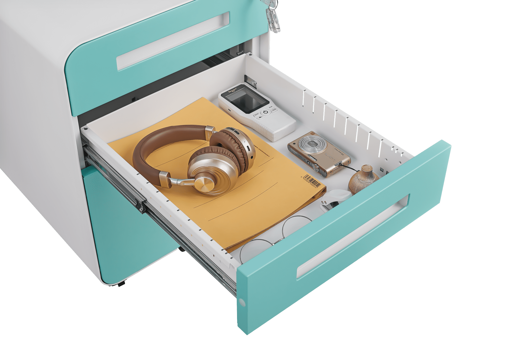 3 Drawer Mobile File Cabinet with Lock,Rolling File Cabinets,Under Desk Small File Caninet on wheels,Metal Vertical Filing Cabnet for Legal/Letter/A4,Fully Assembled