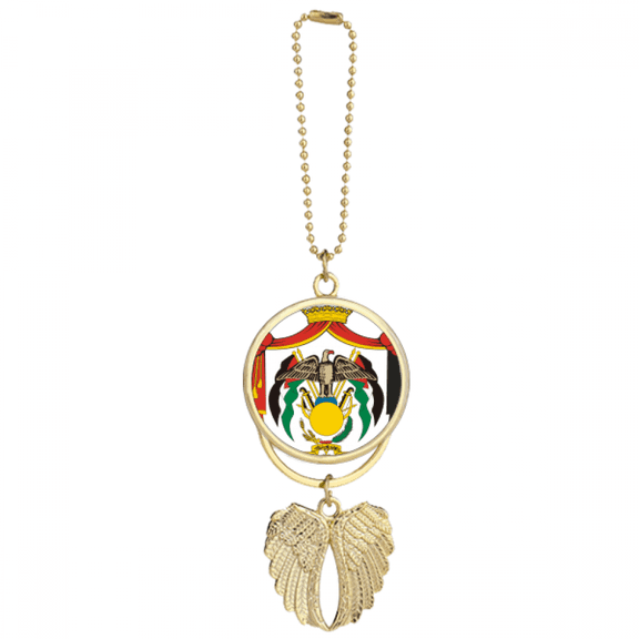 Jordan National Emblem Country Car Keychain Angel Wing Pendant