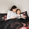 thumbnail image 5 of Homewish Happy Halloween 7-Piece Twin Bedding,Skull Rose Dragon Bedding Comforter Set,Black Red,Black Reversible, 5 of 8