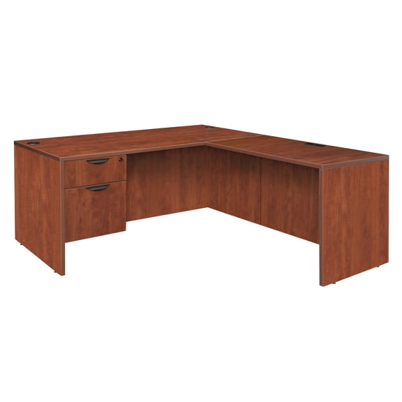 Legacy 60" Single Pedestal L-Desk with 47" Return- Cherry