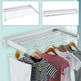 thumbnail image 2 of Wall Mounted Laundry Clothes Shelf Drying Rack Folding Dryer Hanger 7-Rod 2KG Extendable Clothes Airer Dryer Wall Mounted Laundry Drying Rack Indoor Metal Laundry Clothes Storage Shelf Drying Rack, 2 of 10