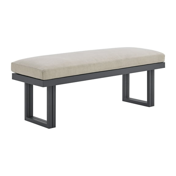 Picket House Furnishings Fresca Dining Bench - Dark Grey and Olefin Beige