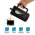 thumbnail image 2 of Cafetera Prensa Francesa de Vidrio Casa Litus 1 Litro Moderna Molido Medio, 2 of 8