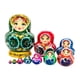 thumbnail image 1 of Muñeca rusa de madera de 10 capas, apilable, pintada a mano. Verde, 1 of 9