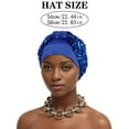 thumbnail image 2 of UTSJKR Women's Shining Diamonds Sequins Turban Cap African Hat Muslim Headtie Bonnet Top Knotted Turbante Head Caps White, 2 of 2