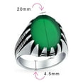 thumbnail image 4 of Bling Jewelry Mens Mens Western Biker Oval Gemstone Statement Signet Claw Ring Silver, 4 of 6