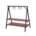 thumbnail image 1 of twisto Foldable Tripod Hanging Rack Stable Structure Foldable Triangle Rack Wood Grain Finish Tripod Storage Shelf for Backyard, 1 of 10