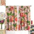 thumbnail image 3 of Natural Fruit Blackout Curtains Fresh Juicy Fruit Flower Leaf Plant Pink Green Kitchen Bedroom Living Room Bathroom Rod Pocket Decoration Window Drapes 2 Panels W21xL54in, 3 of 6