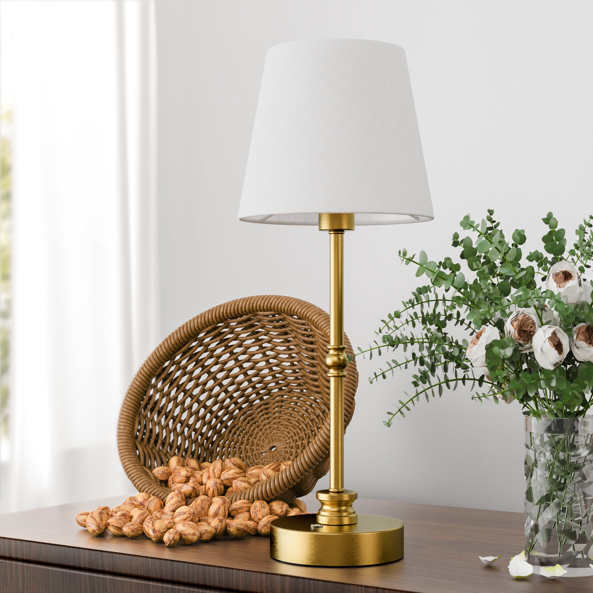 Rechargeable Table Lamp Cordless,5200mAH Battery Powered LED Lamp,2700k,Stepless Dimming,Portable Touch Control Lamp for Dining Room, Living Room,Bedroom etc,Antique Brass,1 Pack