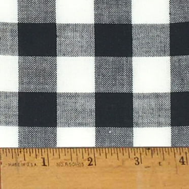 JCS White Black Buffalo Check Homespun Cotton Fabric Sold by the Yard