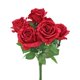 thumbnail image 1 of Mylin Bush Ramo de Rosas Grande Finas Flores Artificiales con 7 Botones Color Rojo Fantasias Miguel Art-4565, 1 of 3