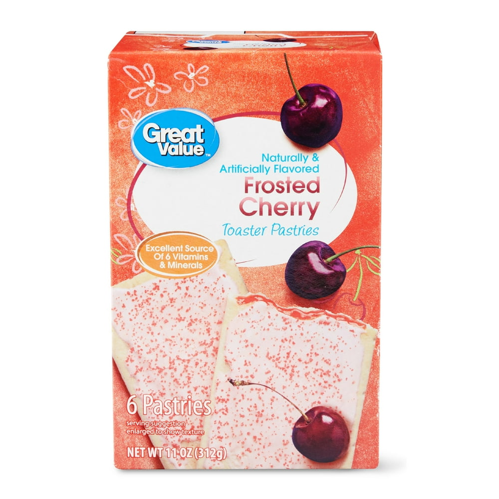 Great Value Toaster Pastries, Frosted Cherry, 6 Count