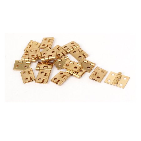 Wooden Cosmetic Case Jewelry Box Cabinet Retro Style Door Hinge Brass Tone 20pcs