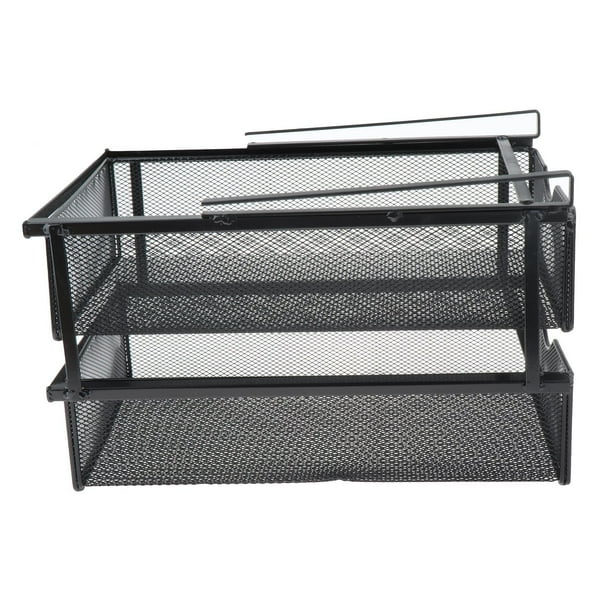 Organizador extraíble para armario, caja de almacenamiento para artículos diversos, fácil instalación con cajón deslizante negro