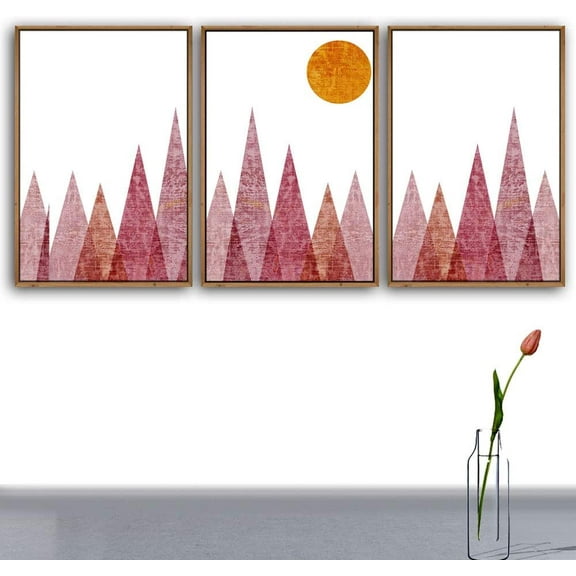IDEA4WALL 3 Piece Framed Canvas Wall Art for Living Room, Bedroom Nordic Simple Style Canvas Prints for Modern Home Decoration Ready to Hang