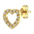 thumbnail image 1 of 0.05 Carat Heart Shaped Diamond Stud Earring in 10K Yellow Gold (Single Piece), 1 of 4