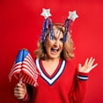 thumbnail image 4 of Patriotic Headband, 4th of July Head Boppers - Red White Blue Headpiece,USA Flag Headbands for Independence Day Party Favors Fourth of July Party Accessories, Memorial Day Headbands, 4 of 4