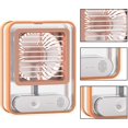 thumbnail image 3 of Escritorio pequeño y silencioso - Ventilador de dormitorio con luz nocturna LED - Ventilador eléctrico silencioso con nebulización de agua que funciona con pilas para el hogar, 3 of 3