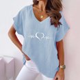 thumbnail image 1 of LSLJS T-shirts à Col en V pour Femmes Mode Confortable Blouses Féminines Hauts, Débardeurs pour Femmes, 1 of 6