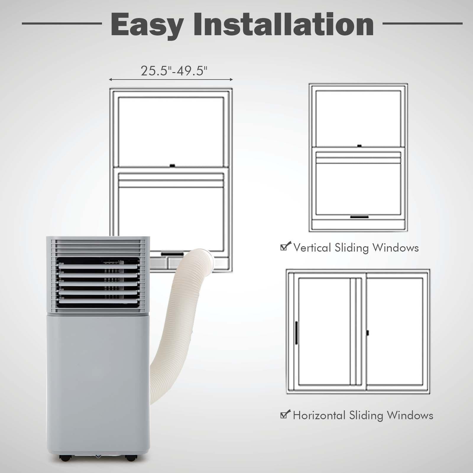 Giantex 4-in-1 Portable Air Conditioner 10000BTU, Multi-function & Powerful AC Unit w/Sleep Mode, Suitable for Bedroom, Living Room, Office, Gray