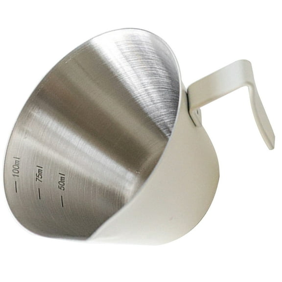 OFFIGAM White Stainless Steel Espresso Cup with Spout for Precise Coffee Extraction and Accurate Pouring, and Stylish