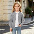 thumbnail image 5 of Auroural Toddler Girls Cardigan Sweaters 5T Girls' Fall and Winter Knitted Cardigan Sweater Solid Color Casual Sweater Coat 2-13Years, 5 of 9