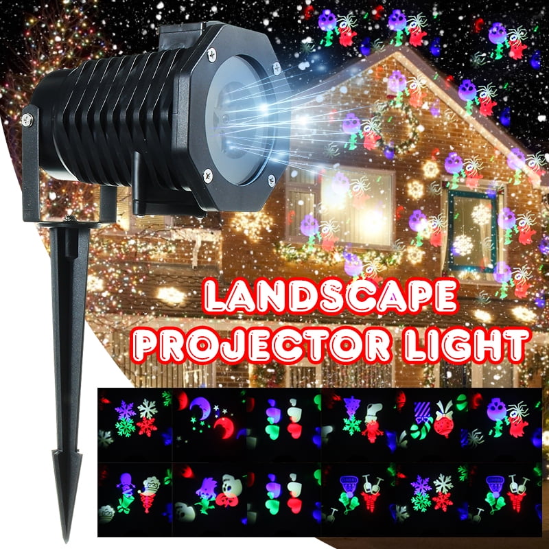 4W LED Snowfall Projector Lights, Waterproof White Snowflake Landscape