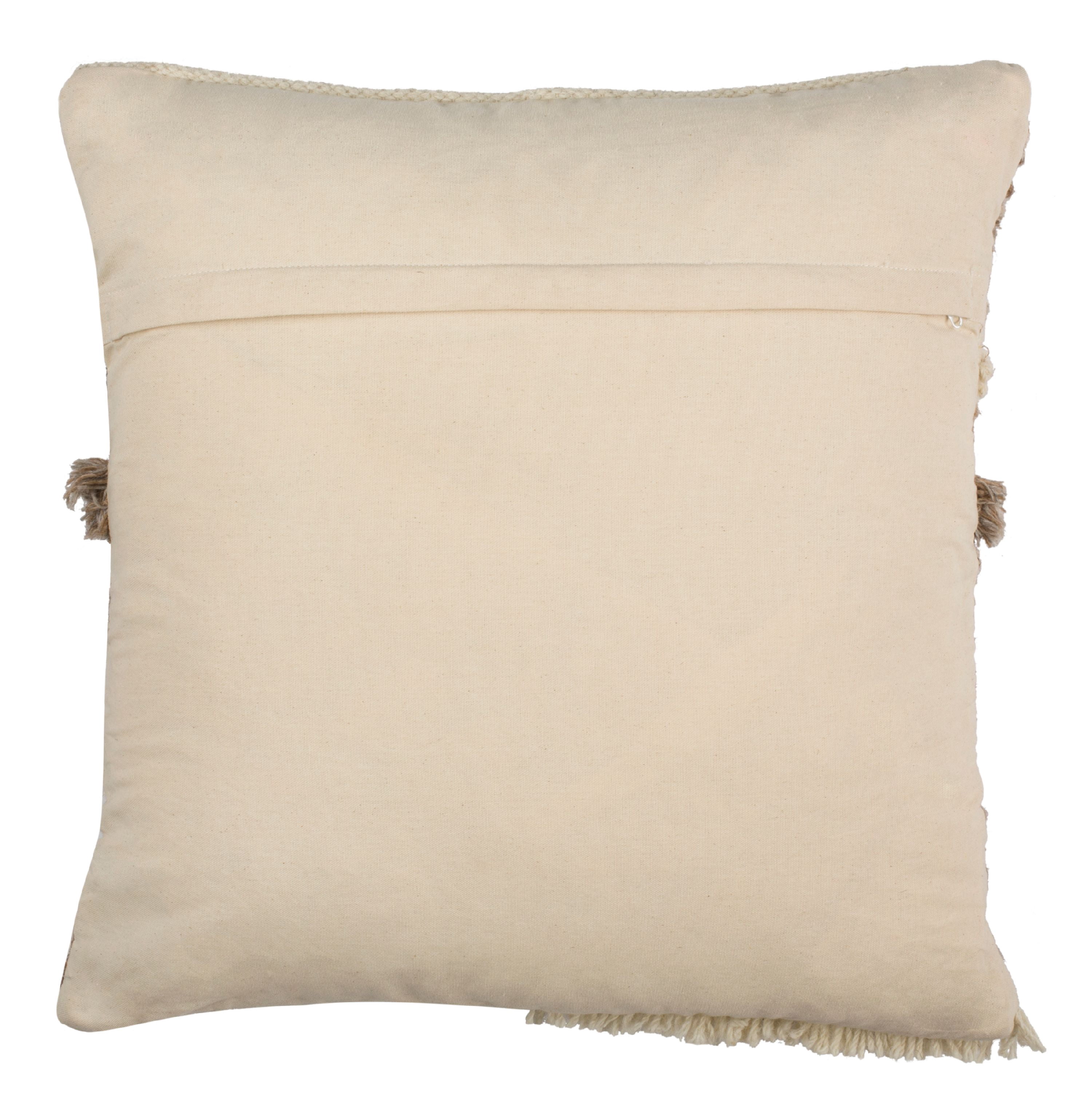 SAFAVIEH Demna Aztec Fringe Geometric Pillow, 20" x 20", Greige/Grey