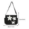 thumbnail image 2 of Yibooy Women with Side Pockets Y2K Star Messenger Bag for Outdoor Travel (S Black), 2 of 10