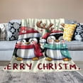 thumbnail image 2 of Orinice Penguins Christmas Trees Warm Lightweight Blanket Soft Fleece Throw Blanket for All Seasons - Decorative Cow Gifts Blanket, Multiple Sizes Available 50x60in, 2 of 6
