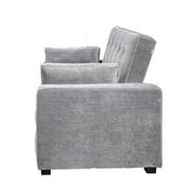 Serta Monroe Modern Convertible Sofa with Queen Size Sleeper, Light Gray Woven Fabric
