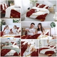 thumbnail image 6 of Red Marble Duvet Cover Set California King Size Gold Foil Modern Abstract Minimalist Art Soft Lightweight Comforter Covers 4 Piece Bedding Set with 1 Duvet Cover 1 Bed Sheet & 2 Pillow Shams, 6 of 8