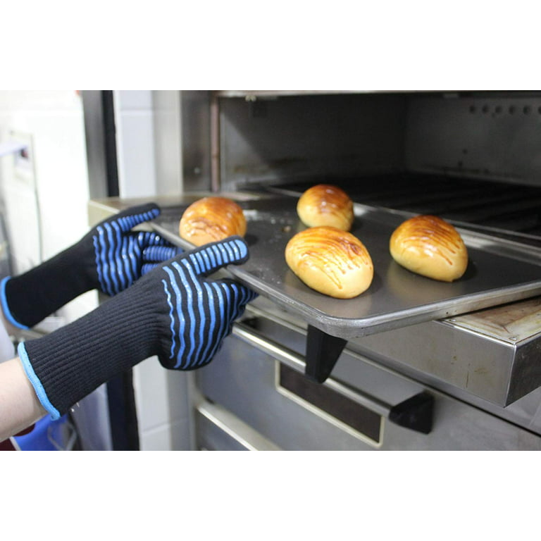 1 Pair Short Oven Mitts Silicone Kitchen Oven Gloves High Heat