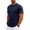 Navy, variant on Men's Summer Casual Short Sleeved Solid Color Thin Breathable Fashion Shirt XXL