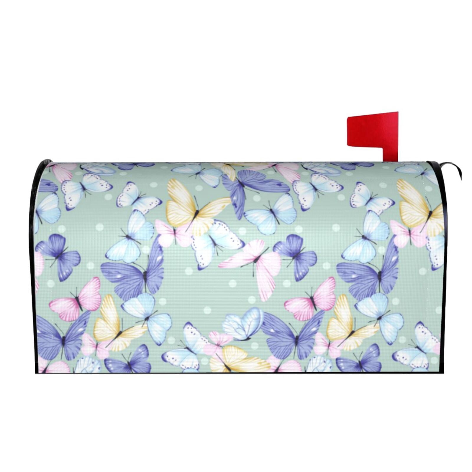 Xecao Colorful Butterfly for Mailbox Cover with Magnetic Strips, Waterproof and Sunscreen, Adds a Decorative Touch to Your Garden Yard.