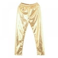 thumbnail image 1 of Leggings Brillants Effet Mouillé pour Filles Collants Sans Pieds Métalliques Liquides pour Danse Pantalons, 1 of 8
