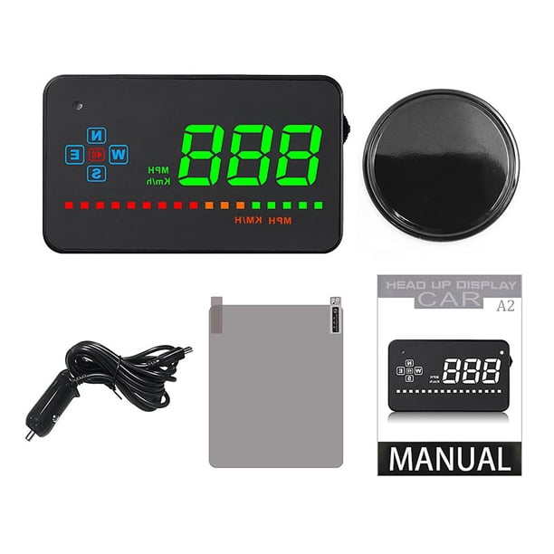 Sidaley Pantalla Head Up automotriz Pantalla de 3,5 pulgadas 40mA Almohadilla antideslizante ajustable Medidor de velocímetro de medición automática Cámaras de salpicadero de coche Sidaley VI015478-00B