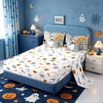 thumbnail image 3 of Manfei Cartoon Ghost Spider Web 7pcs Queen Bedding,Halloween Jack O Lantern Bedding Comforter Set Queen,Halloween Reversible, 3 of 7