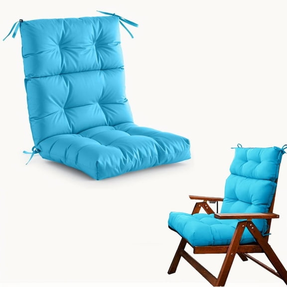 Outdoor/Indoor High Back Chair Cushion, Adirondack Rocking Chair Cushion with Ties, Thickened Patio Chair Pad, Replacement Seat/Back Chair Cushion for Furniture