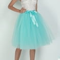 thumbnail image 2 of Tulle Skirts for Women Elastic Waist Lace Up Bow Knee Length Layered Mesh Flowy A Line Tutu Skirts Puffy Skirt Fairy Skirt, 2 of 6