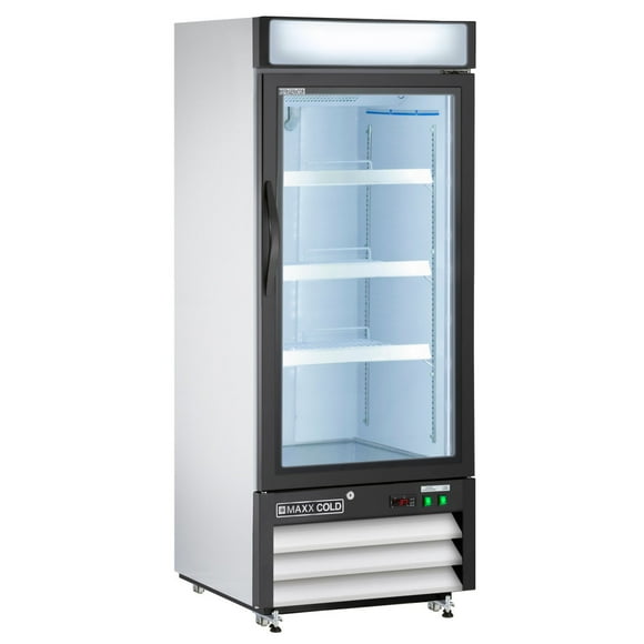 Maxx Cold Single Glass Door Merchandiser Refrigerator, 25", 12 cu. ft. Capacity, in White