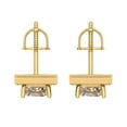 thumbnail image 4 of 14K Solid Gold Screw Back Stud Earrings for Women | 2.24 cttw Princess Cut Yellow Moissanite | Yellow Gold, 4 of 5