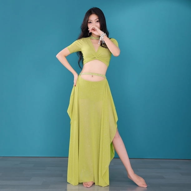 Traje de danza del vientre para bailarina, traje de práctica de verano, traje de actuación de mesa de danza oriental Shuisha, traje de grupo