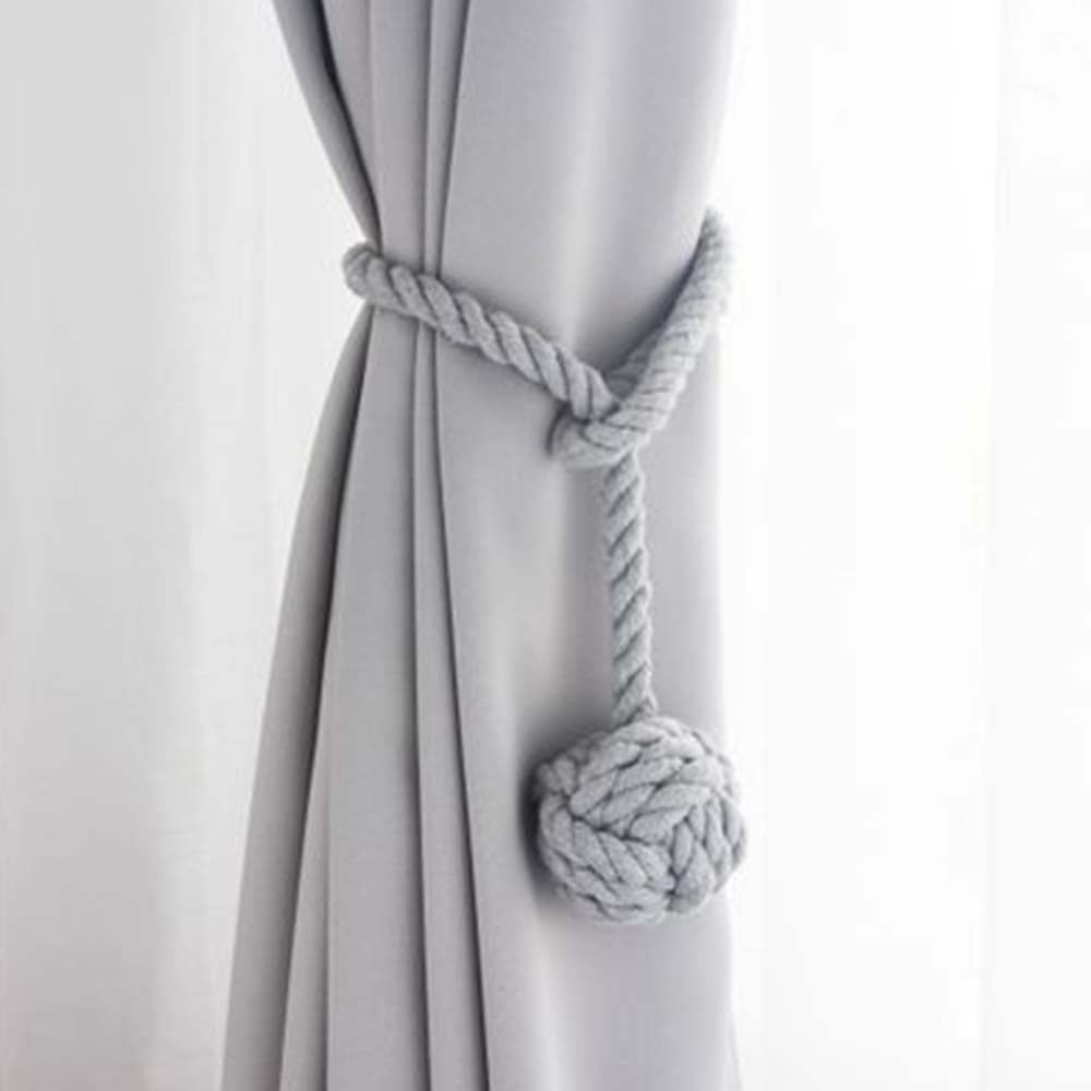 Black Crystal Bead Top Window Curtain Drapery Tassel Rope/Cord Tie Back Holdback 